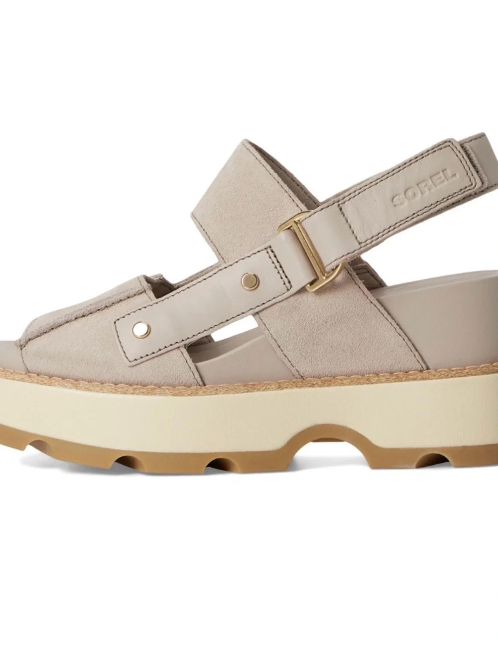 Bundle! Two pairs -Sorel Black Leather Platform and taupe leather Sandals - Picture 4 of 7